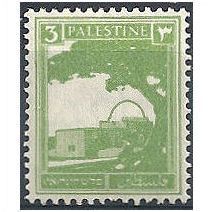 Palestine 1927 SG91 3m Yellow-Green Mounted Mint