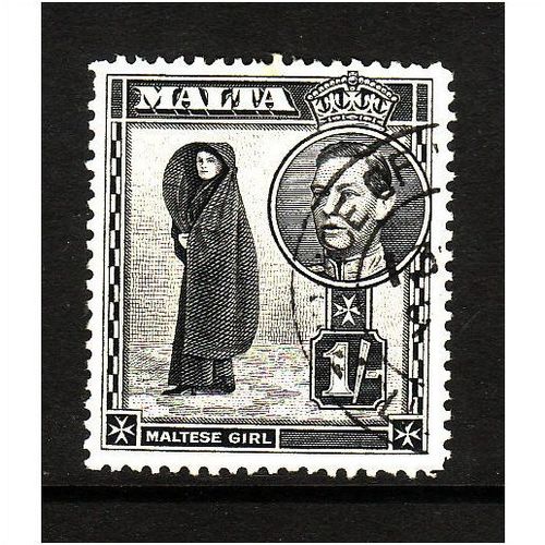 MALTA 1938 SG 226 1s BLACK FINE USED #2