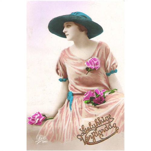 CARTE POSTALE - MODE - FEMME A CHAPEAU - REF 121