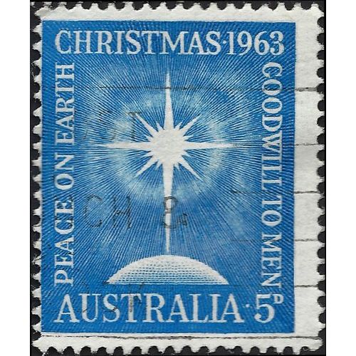 AUSTRALIA, CHRISTMAS, Peace on Earth, Goodwill, blue 1963, 5d, #7