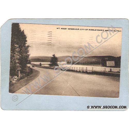 CT Middletown Postcard Mt Higby Reservoir City Of Middletown Water Supply ~1339