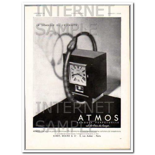 ATMOS 1931 Jaeger LeCoultre French eternity perpetual clock vintage ad