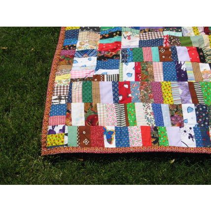 Flip N Fold Scrap Patchwork Quilt 983B 69x75 Handmade Sewing Fabric Quiltpolice