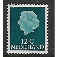 NETHERLANDS 1953 12c TURQUOISE QUEEN JULIANA SG 776 M MINT