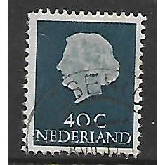 NETHERLANDS 1953 40c SLATE QUEEN JULIANA SG 782 FINE USED#2