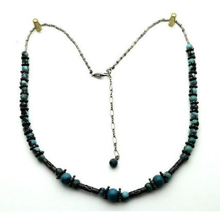 Bali Silver Turquoise Beaded Gemstone Necklace