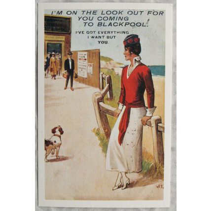 c.1980s vintage Blackpool Holiday Postcard Reproduction