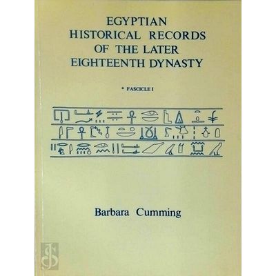 Egyptian Historical Records of the Later Eighteenth Dynasty: Fascicle 1 by Barba