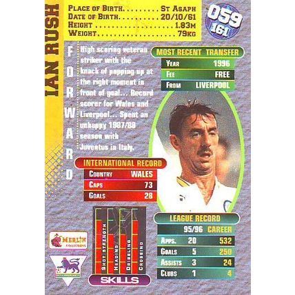 Merlin Premier Gold English Premier League 1996/97 Ian Rush