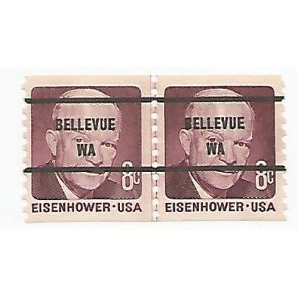 BUREAU PRECANCEL SALE BELLEVUE, WASH 1402-81 LINE PAIR HI VALUE