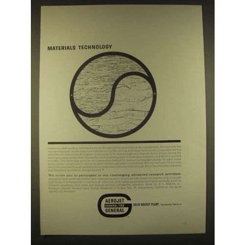 1963 General Tire Aerojet Solid Rocket Plant Ad - Materials Technology