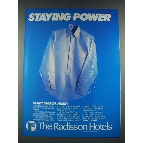 1987 The Radisson Hotels Ad - Staying Power