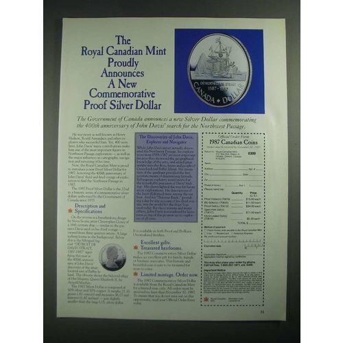 1987 The Royal Canadian Mint Commemorative Silver Dollar Ad