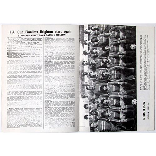 MATCH PROGRAMME 1983-84 CARDIFF CITY v BRIGHTON & HOVE ALBION (Fair Condition)