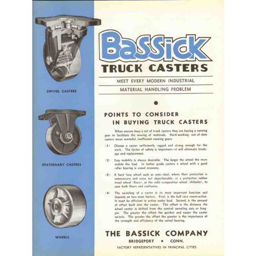 bassick company 1936 heavy duty truck casters wheels vintage catalog