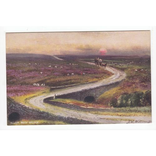 Eller Beck Bridge J W Williams Art Postcard North Yorkshire