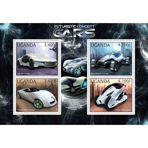 UGANDA 2012 SHEET MNH FUTURISTIC CONCEPT CARS FUTURISTISCHE KONZEPT AUTOS