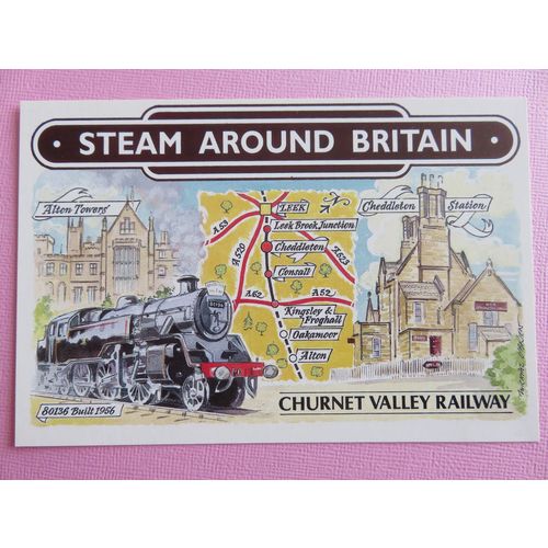 Steam Around Britain, Churnet Valley Railway, Nottingham Postcard Fair Postcard