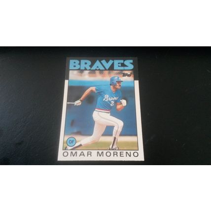 1986 Topps Traded Card # 075T Omar Moreno Excellent (5) Atlanta Braves