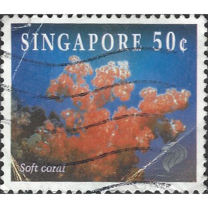 SINGAPORE, MOLLUSC, Cauliflower Soft Coral, blue 1994, 50c, #2