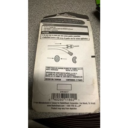 Radioshack 16 To 14-Gauge Flat Pin Connectors (278-317)