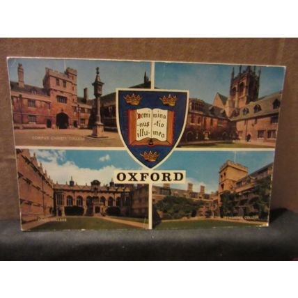 MULTIVIEW, OXFORD , used vintage postcard by J. Salmon. 1970 postmark =