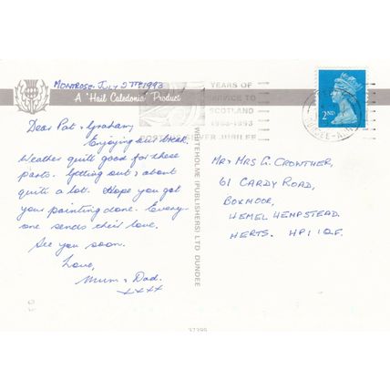 'You will never forget the mountains of Scotland' Postcard 1993 used VGC