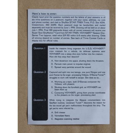 Star Trek Voyager Season One Series 2 trading card # Competition (A) 1995