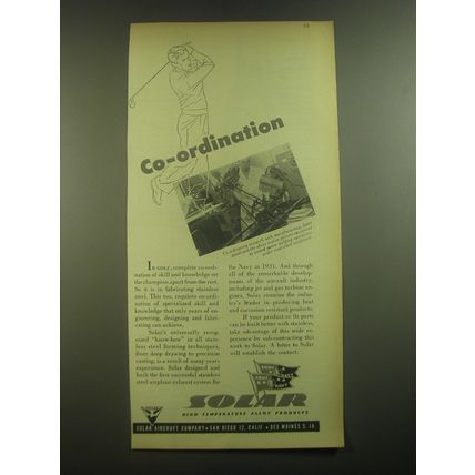 1945 Solar Aircraft Ad - Co-Ordination