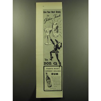 1949 Don Q Rum Ad - Give your next drinks the golden touch
