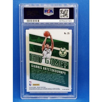2019-20 Panini Mosaic Got Game? Mosaic Green #25 Giannis Antetokounmpo PSA 10