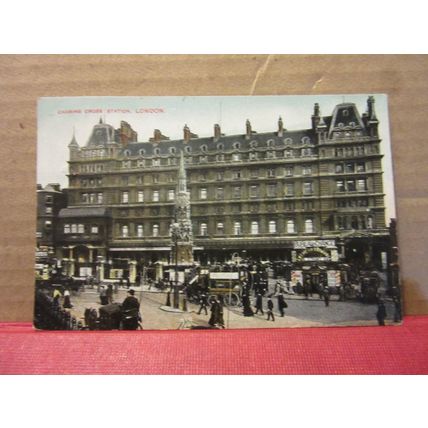 CHARING CROSS STATION, LONDON antique used postcard 1911 pm #