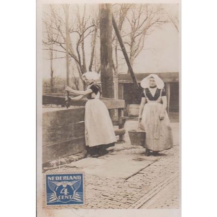 Dutch Protestant Water Carrier Lady Traditional Costume Fashion Holland Postcard