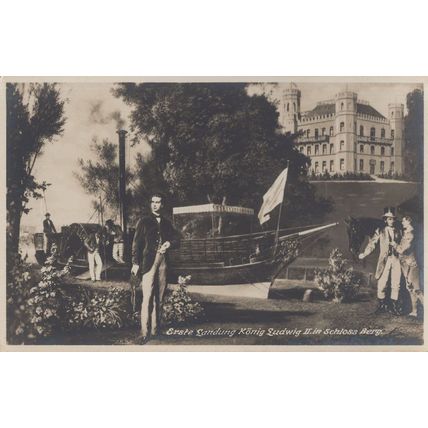 Erste Landing Konig Ludwig German Ship Painting Old Postcard