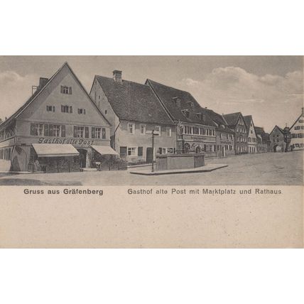 AK Grafenberg Oberer Marktplatz Gasthof Hotel German Postcard