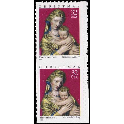 3244 32c Madonna Fine MNH BPS Vert Pair Bot V5039