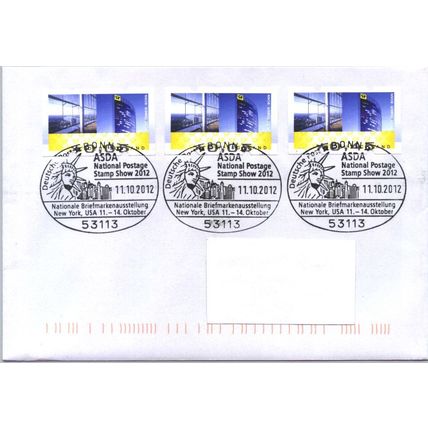 Deutschland SSt. Bonn 'ASDA Stamp Show in New York, Freiheitsstatue' 2012