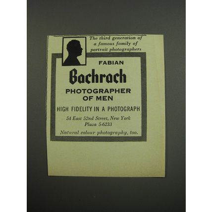 1955 Fabian Bachrach Photographer Ad - The third generation of a famous family