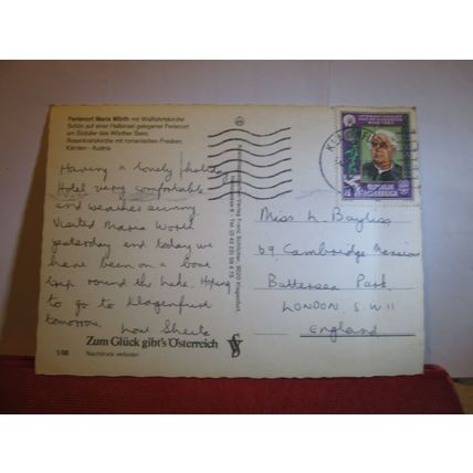 FERIENORT MARIA WORTH, AUSTRIA used postcard 1982 pm #