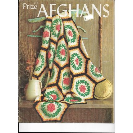 Booklet #112 Prize Afghans to Crochet or Knit 36 Pages 12 Projects