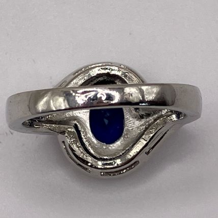 Ring 925 Sterling Silver Simulated Sapphire #514