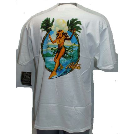 New Mens Rare Rick RIETVELD USA LARGE Wave Dancer White Surf T Shirt Last Units