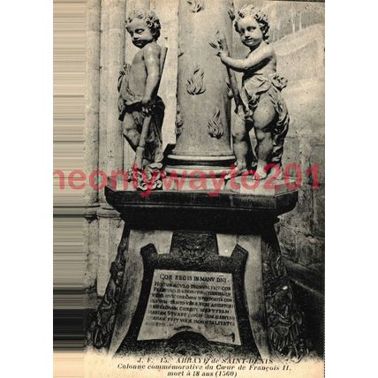 Abbay de Saint Denis, Colonne de Coeur de Francois II, France, 1910/20s Postcard