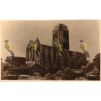 Liverpool Cathedral, RP 93365jv Valentines Postcard