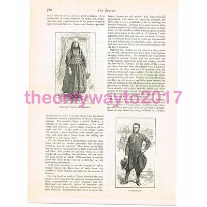 Woman & Man from Marken, Holland, Book Illustration, c1892
