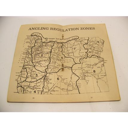 VINTAGE 1970 SYNOPSIS OF OREGON ANGLING REGULATIONS 3 3/4" X 6 1/2" FISHING