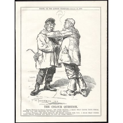 COLOUR QUESTION 1910 Frederick Henry Townsend PUNCH CARTOON PAGE