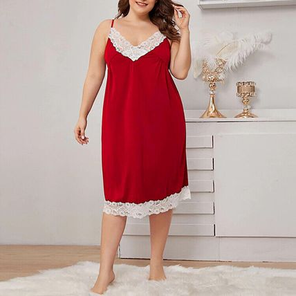 Nightdress Lingeries Sleepwear Nightgowns Pyjamas Plus Size Womens Lace Babydoll