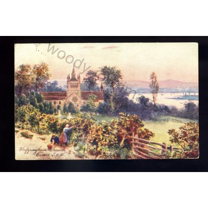 iw222 - Isle of Wight - Whippingham Church - Artist H.B.Wimbush. Tuck's postcard