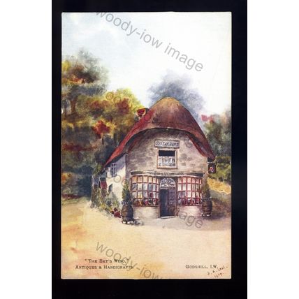 iw219 - Isle of Wight - Godshill Antiques - Artist F.K.Leal 1929 - postcard